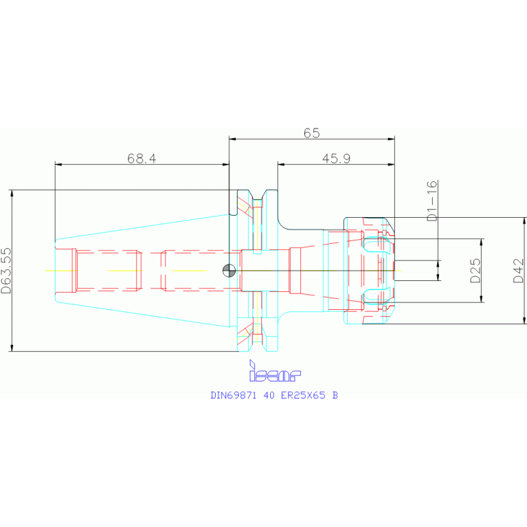 DIN69871 40 ER25X 65 B