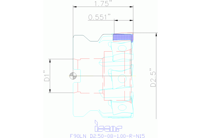 F90LN D2.50-08-1.00-R-N15