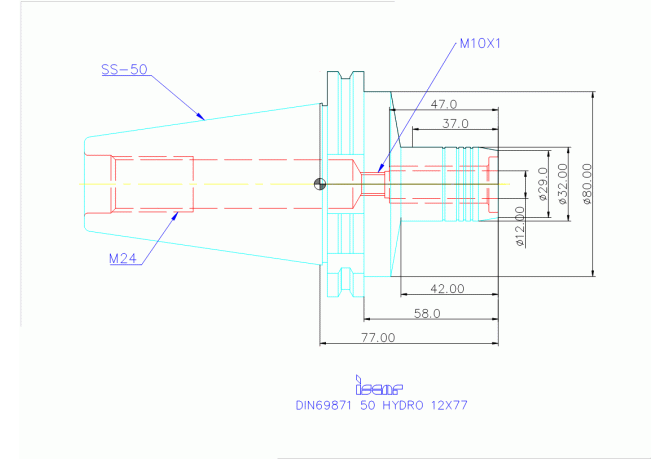 DIN69871 50 HYDRO 12X77