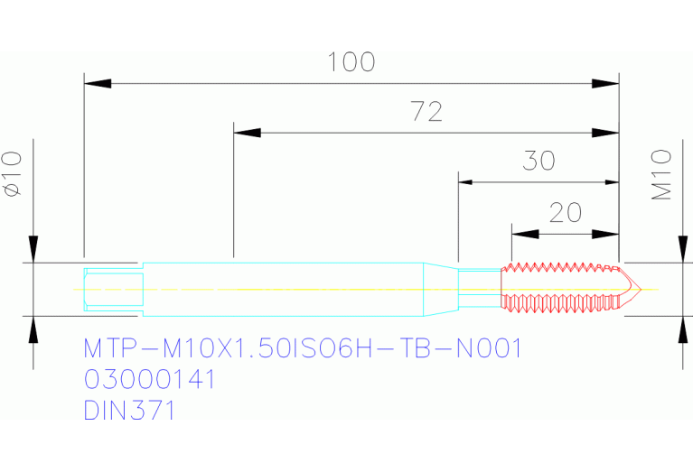 MTP-M10X1.50ISO6H-TB-N001