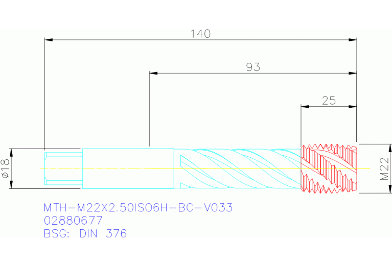 MTH-M22X2.50ISO6H-BC-V033