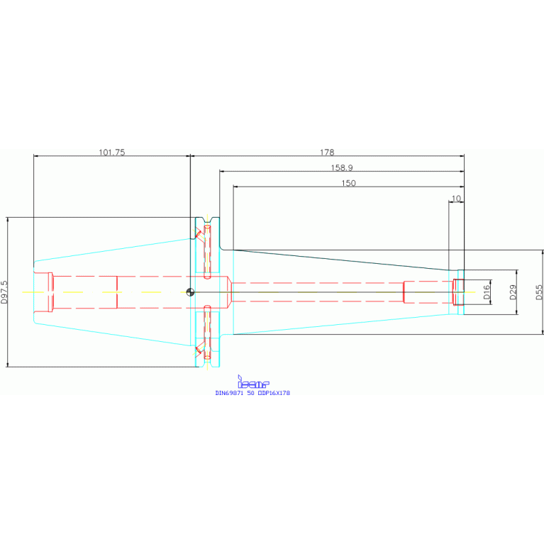 DIN69871 50 ODP16X178