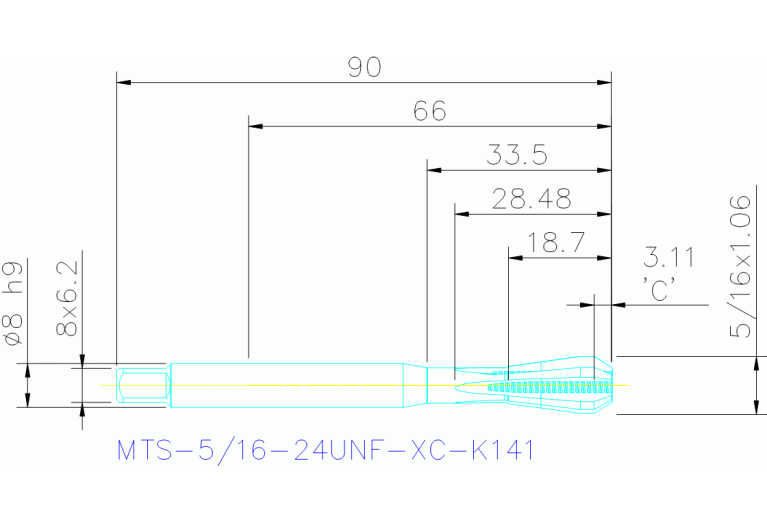MTS-5/16-24UNF-XC-K141