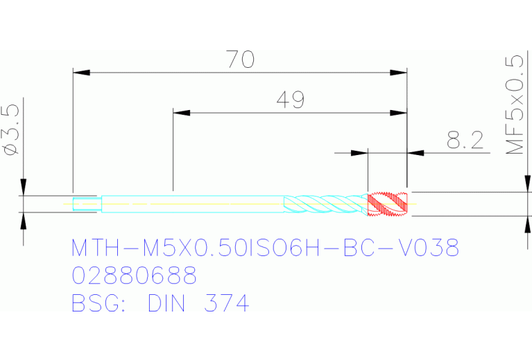 MTH-M5X0.50ISO6H-BC-V038