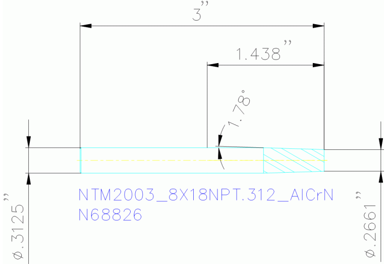 NTM2003/8X18NPT.312 ALCRN
