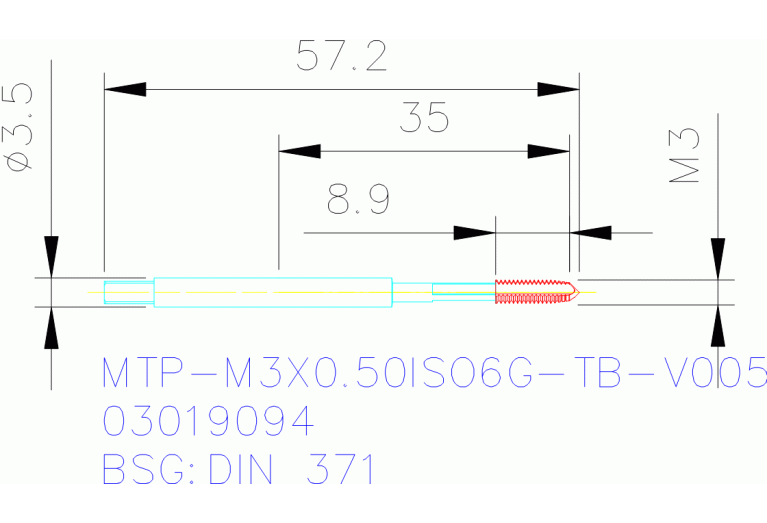 MTP-M3X0.50ISO6G-TB-V005