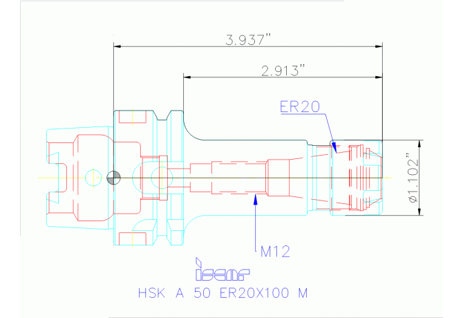 HSK A50 ER20X100M*