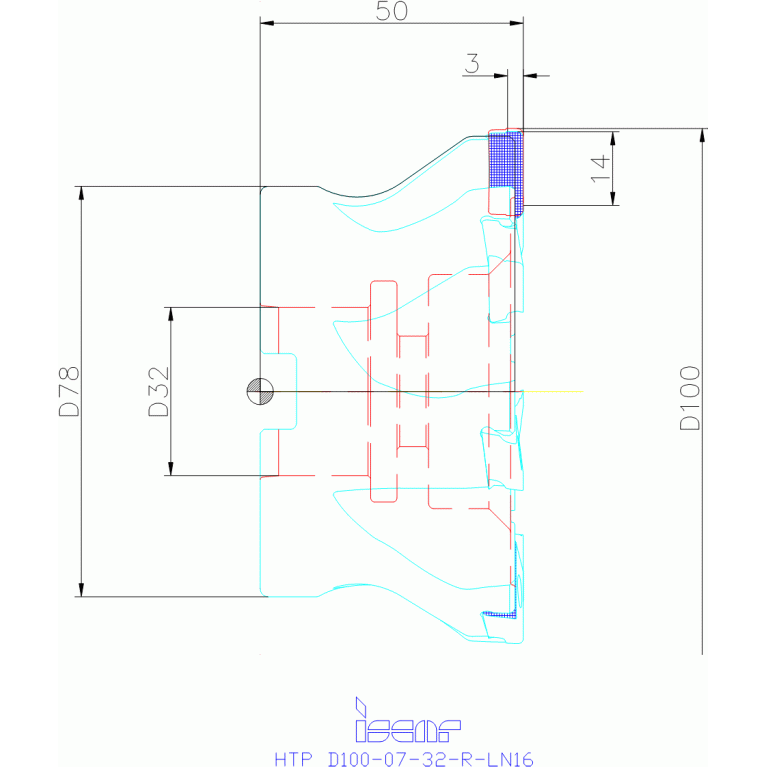 HTP D100-07-32-R-LN16