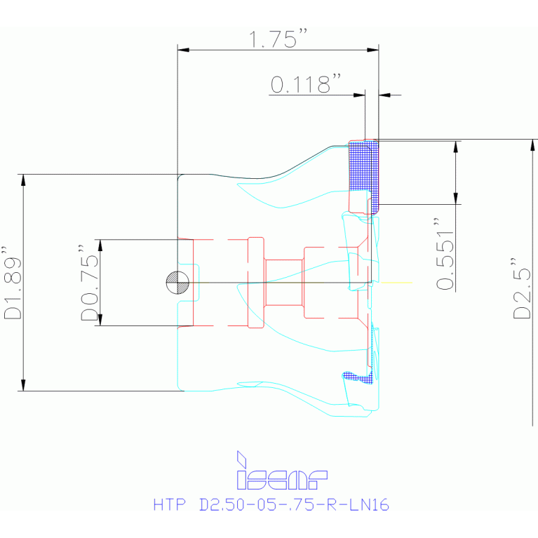 HTP D2.50-05-.75-R-LN16