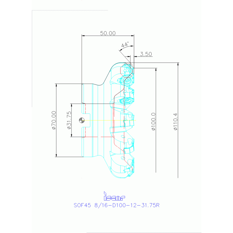 SOF45 8/16-D100-12-31.75R
