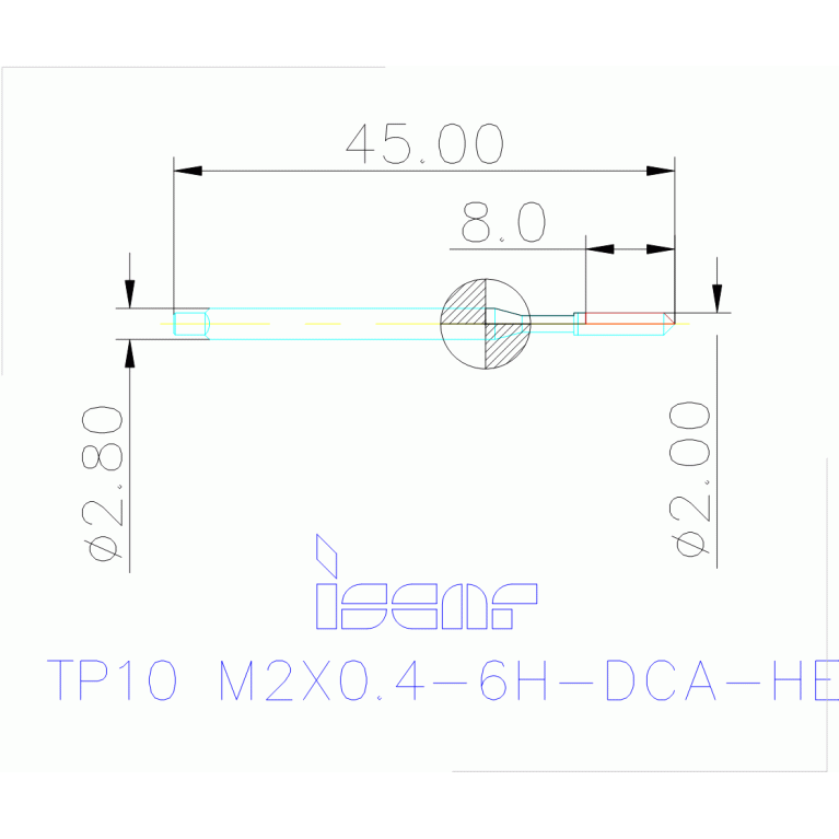TP10 M2X0.4-6H-DCA-HE