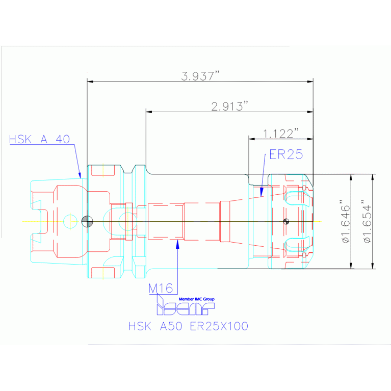 HSK A50 ER25X100*