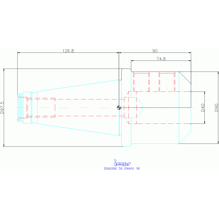 DIN2080 50 EM40X 90