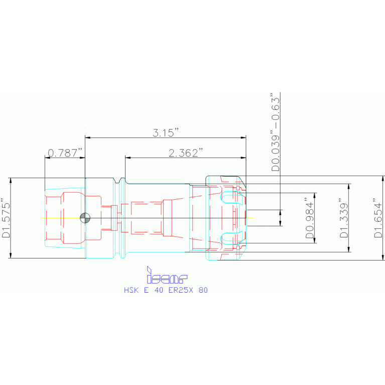 HSK E40 ER25X80