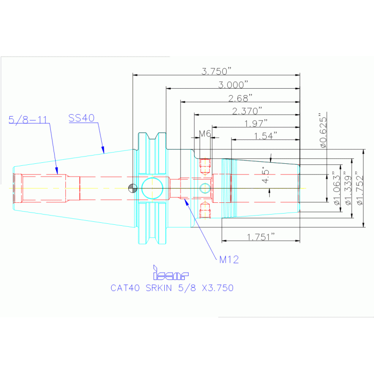 CAT40 SRKIN 5/8 X3.750