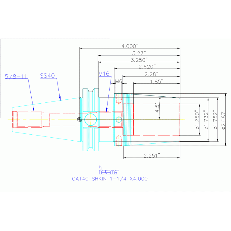 CAT40 SRKIN 1-1/4 X4.000