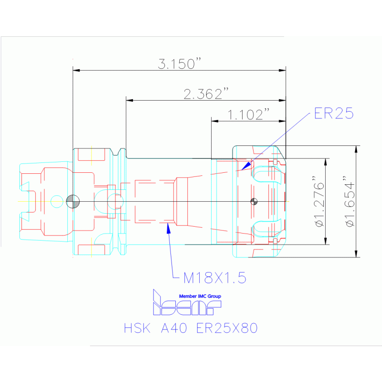 HSK A40 ER25X80