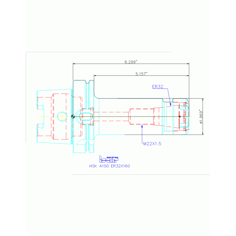 HSK A100 ER32X160
