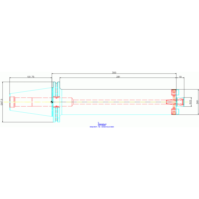 DIN69871 50 SEM22X61X300C
