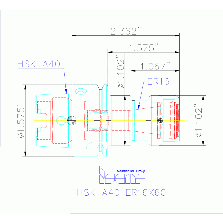 HSK A40 ER16X60