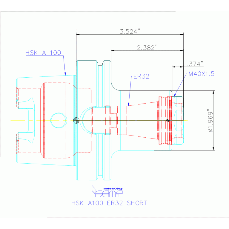 HSK A100 ER32 SHORT