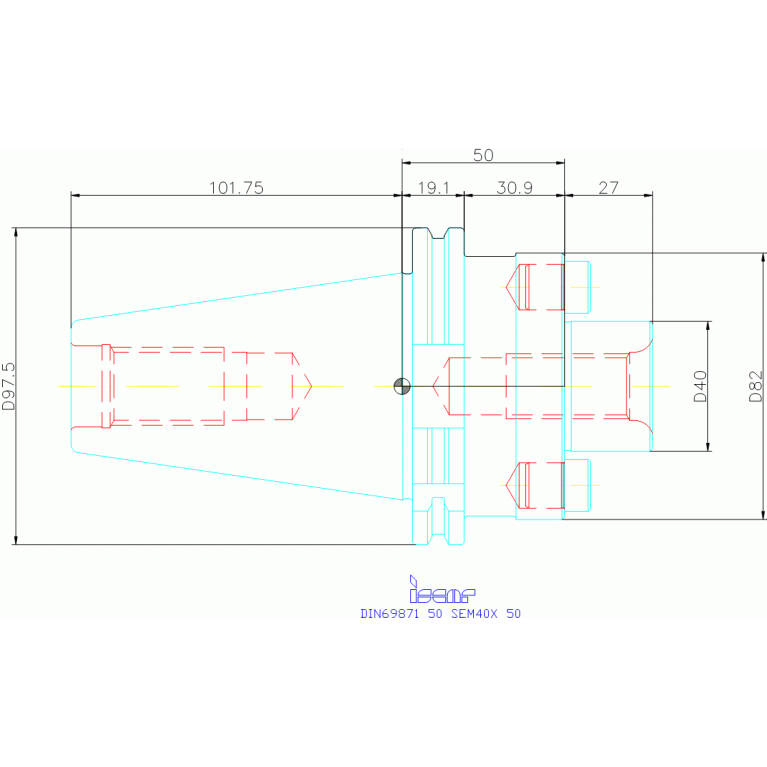 DIN69871 50 SEM40X 50