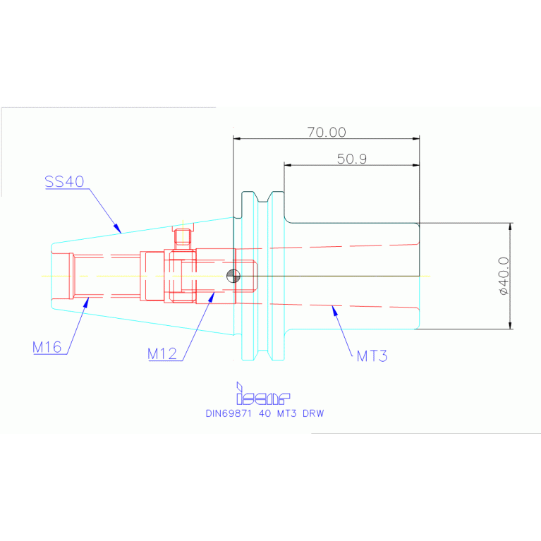 DIN69871 40 MT3 DRW