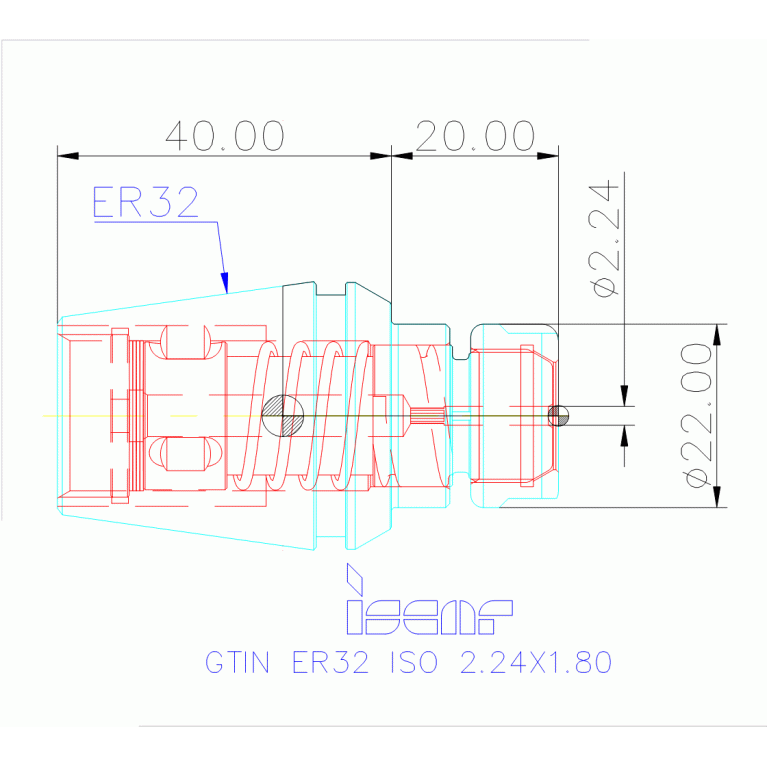 GTIN ER32 ISO 2.24X1.80