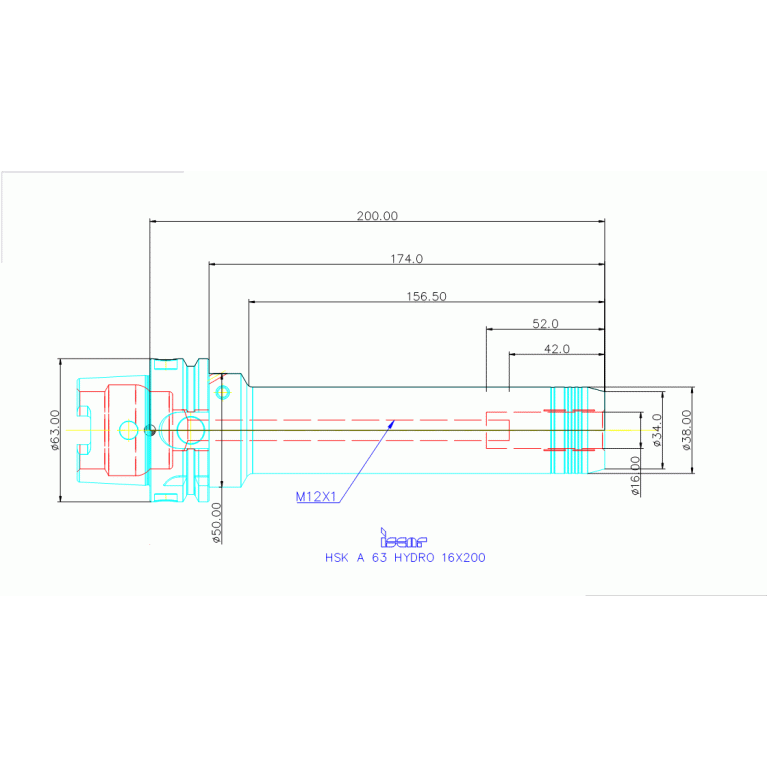 HSK A 63 HYDRO 16X200