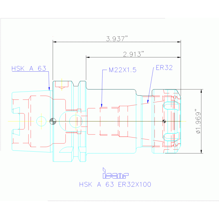 HSK A63 ER32X100