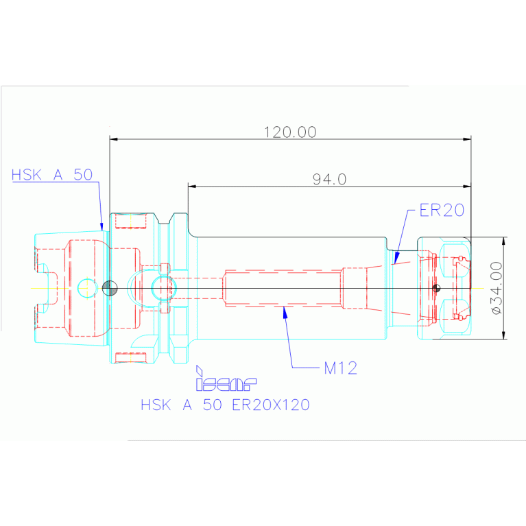 HSK A 50 ER20X120