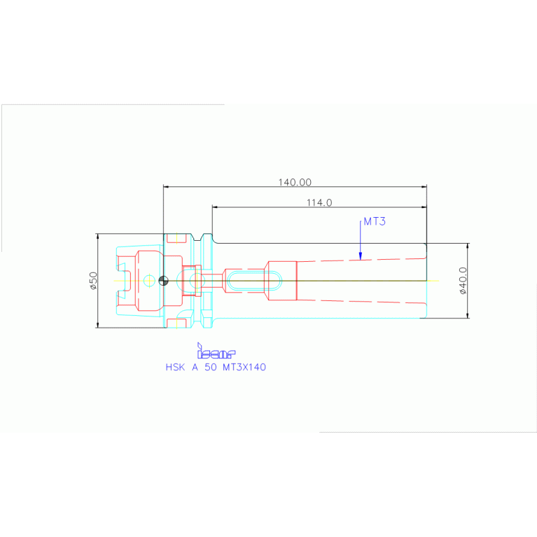 HSK A 50 MT3X140