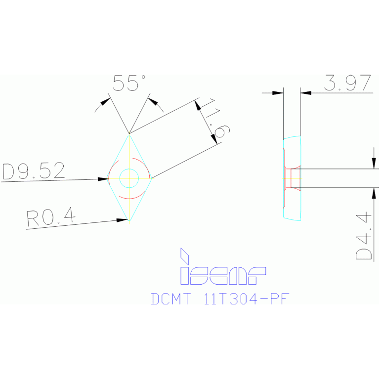 DCMT 11T304-PF IC3028