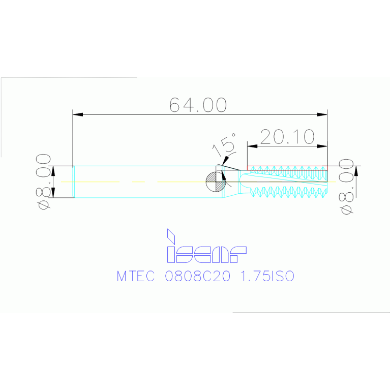 MTEC 0808C20 1.75ISO IC908