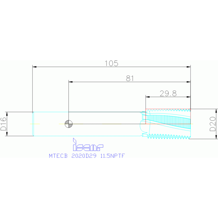 MTECB 2020D29 11.5NPTF IC908