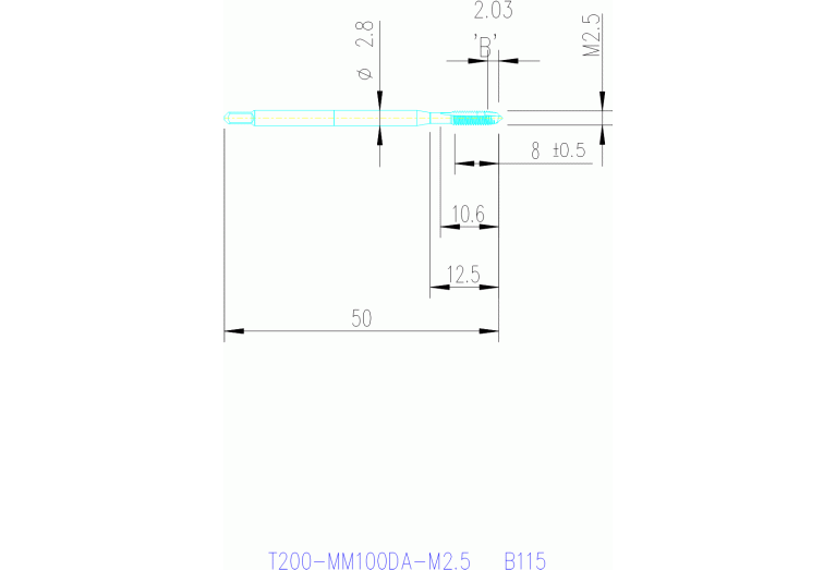 T200-MM100DA-M2.5 B115