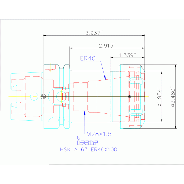 HSK A63 ER40X100