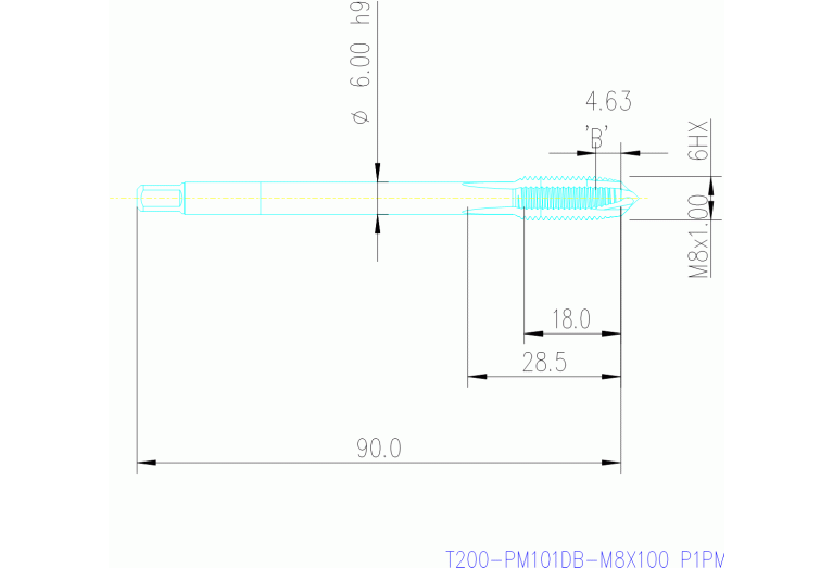 T200-PM101DB-M8X100 P1PM