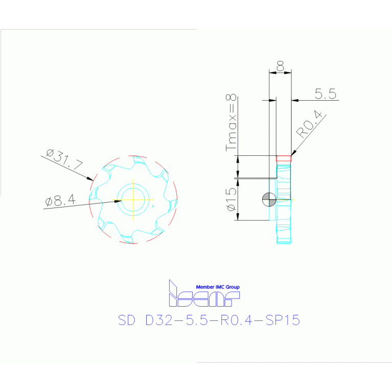 SD D32-5.5-R0.4-SP15 IC908