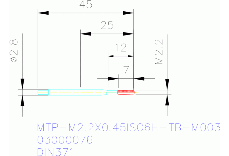 MTP-M2.2X0.45ISO6H-TB-M003