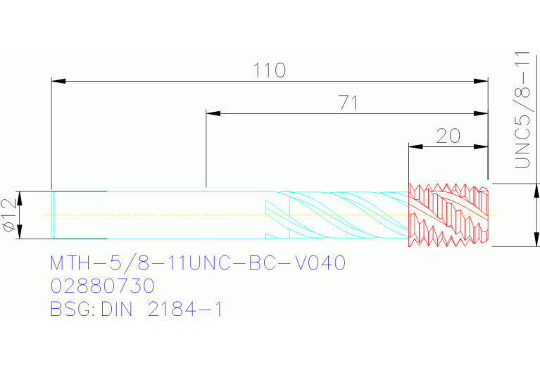 MTH-5/8-11UNC-BC-V040