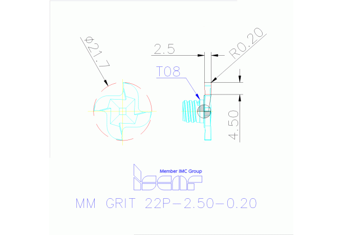 MM GRIT 22P-2.50-0.20 IC528