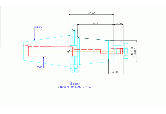 DIN69871 50 SEMC 27X100