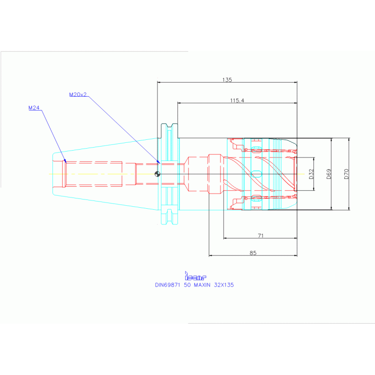 DIN69871 50 MAXIN 32X135