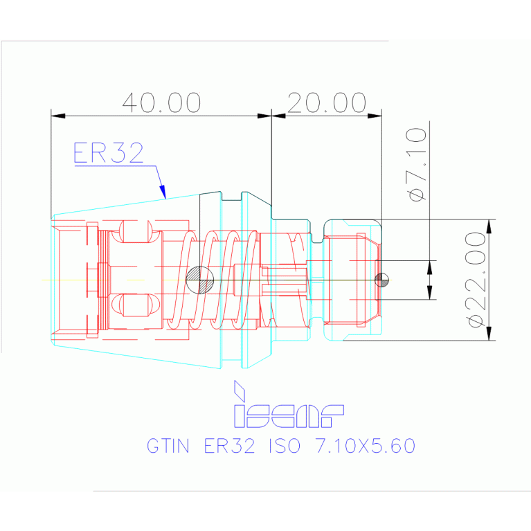 GTIN ER32 ISO 7.10X5.60