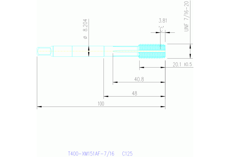 T400-XM151AF-7/16 C125