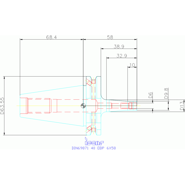 DIN69871 40 ODP 6X58