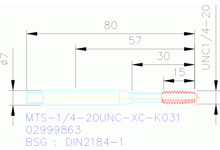 MTS-1/4-20UNC-XC-K031
