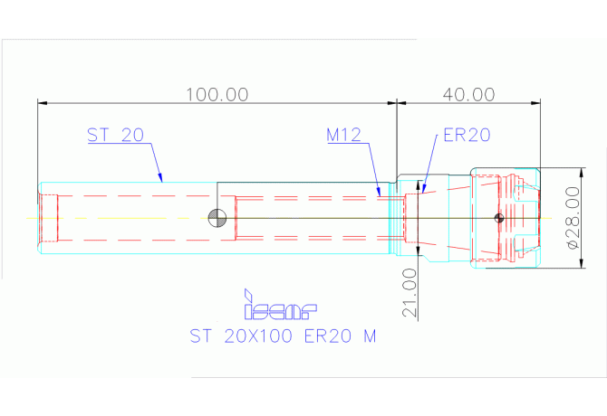 ST 20X100 ER20 M