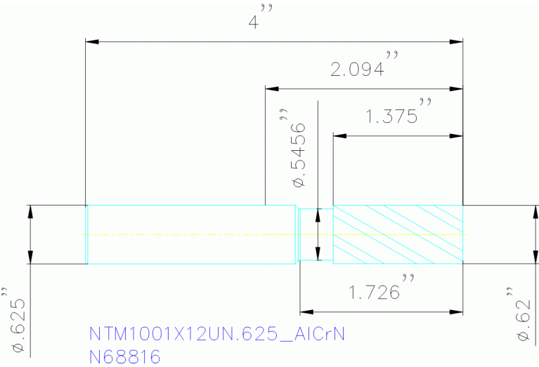 NTM1001X12UN.625 ALCRN